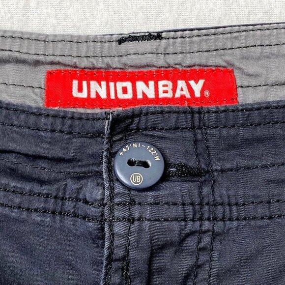 Unionbay Cargo Shorts Mens size 36 Cotton Relaxed Bermuda Pockets Gray - Picture 5 of 8